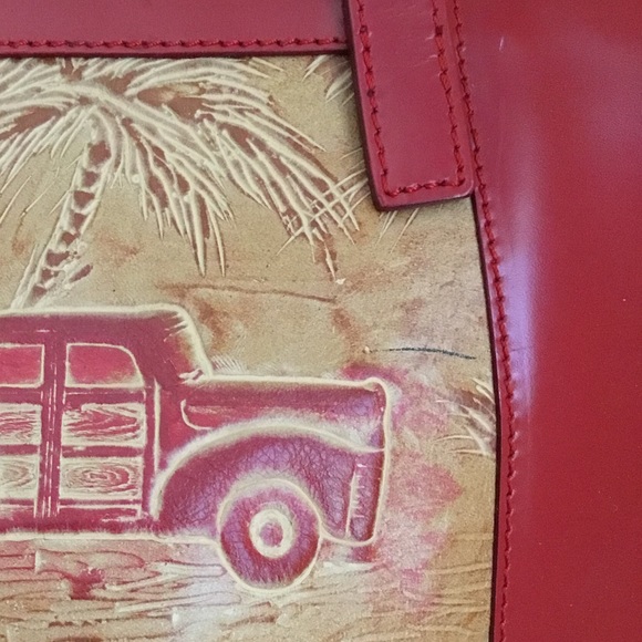 Vintage Capaccioli Red Leather Truck Surfboard Bag - Picture 3 of 14